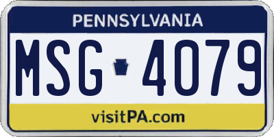 PA license plate MSG4079