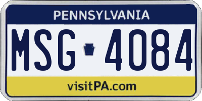 PA license plate MSG4084