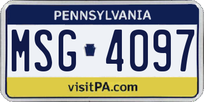 PA license plate MSG4097