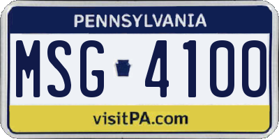 PA license plate MSG4100