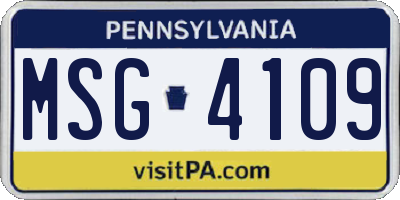PA license plate MSG4109