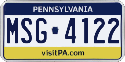 PA license plate MSG4122