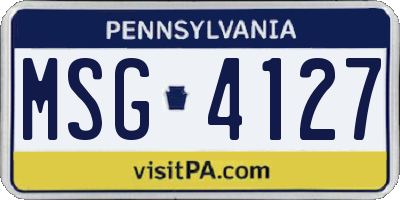 PA license plate MSG4127