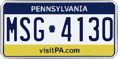 PA license plate MSG4130