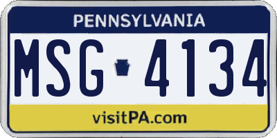 PA license plate MSG4134