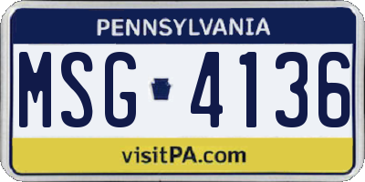 PA license plate MSG4136