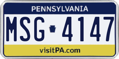 PA license plate MSG4147