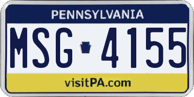 PA license plate MSG4155