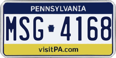 PA license plate MSG4168