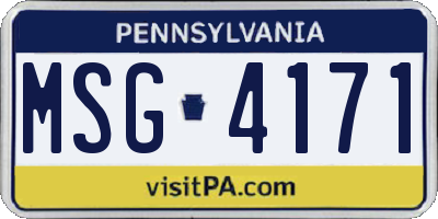 PA license plate MSG4171