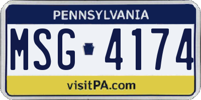 PA license plate MSG4174