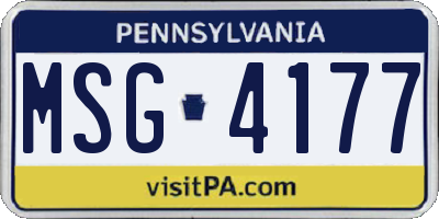PA license plate MSG4177