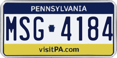 PA license plate MSG4184