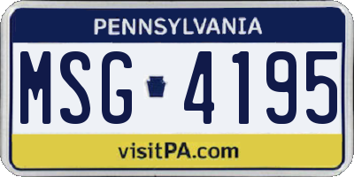 PA license plate MSG4195