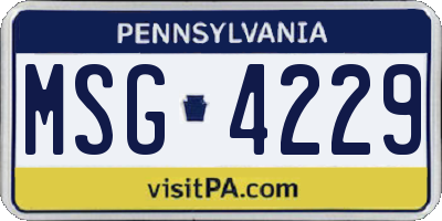 PA license plate MSG4229