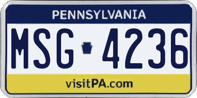 PA license plate MSG4236