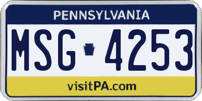 PA license plate MSG4253