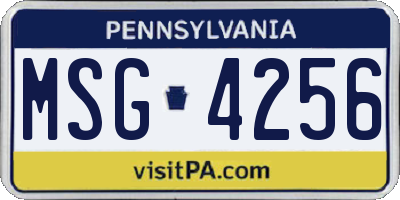 PA license plate MSG4256