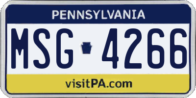 PA license plate MSG4266