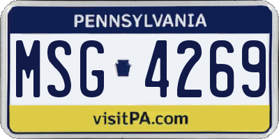 PA license plate MSG4269