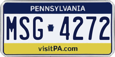 PA license plate MSG4272