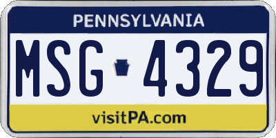 PA license plate MSG4329