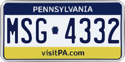 PA license plate MSG4332