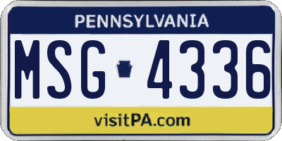 PA license plate MSG4336