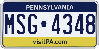 PA license plate MSG4348