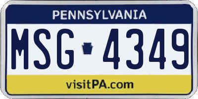 PA license plate MSG4349