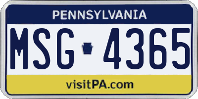 PA license plate MSG4365