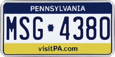 PA license plate MSG4380