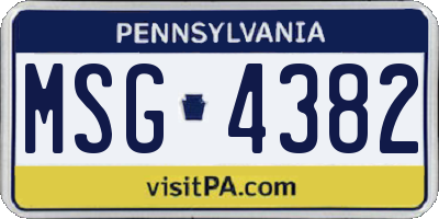 PA license plate MSG4382