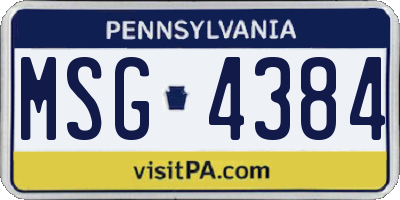 PA license plate MSG4384