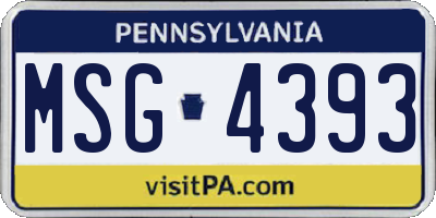 PA license plate MSG4393