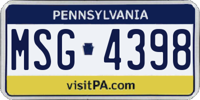 PA license plate MSG4398