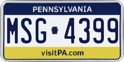 PA license plate MSG4399