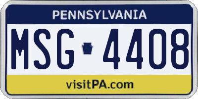 PA license plate MSG4408