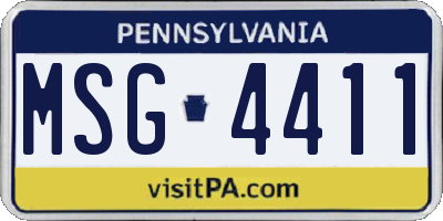 PA license plate MSG4411