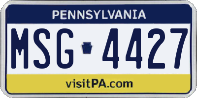 PA license plate MSG4427