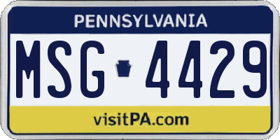 PA license plate MSG4429