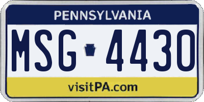 PA license plate MSG4430