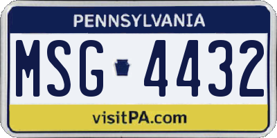 PA license plate MSG4432