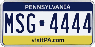 PA license plate MSG4444