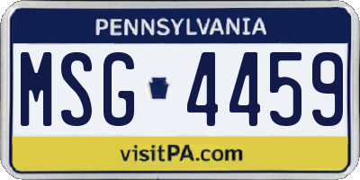 PA license plate MSG4459
