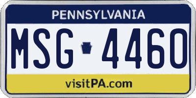 PA license plate MSG4460