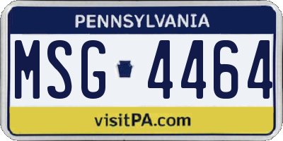 PA license plate MSG4464