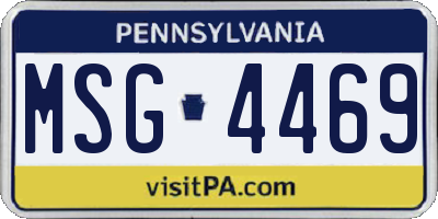 PA license plate MSG4469