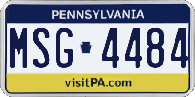 PA license plate MSG4484