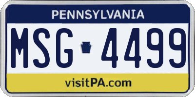 PA license plate MSG4499